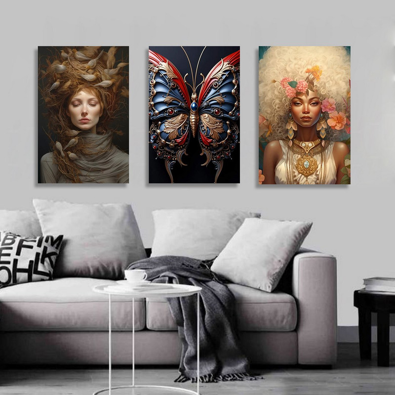 تابلو شاسی بکلیت طرح چهره و پروانه مدل SH-1176  مجموعه 3 عددی