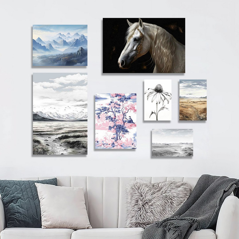 تابلو شاسی بکلیت طرح طبیعت و اسب مدل SH-1152  مجموعه 7 عددی