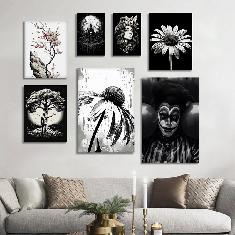 تابلو شاسی بکلیت طرح گل و چهره مدل SH-1149  مجموعه 7 عددی