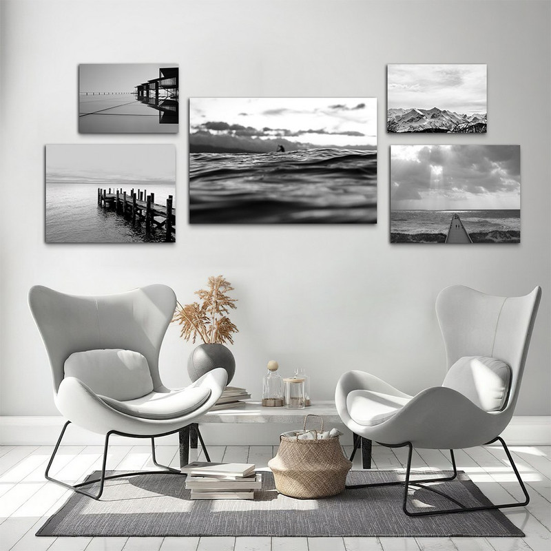 تابلو شاسی بکلیت طرح طبیعت دریا مدل SH-1067 مجموعه 5 عددی