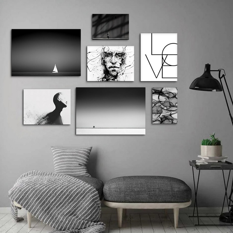 تابلو شاسی بکلیت طرح دکوراتیو اداری و طبیعت مدل SH-1063 مجموعه 7 عددی