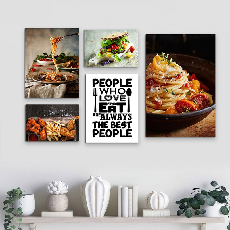 تابلو شاسی بکلیت طرح رستوران غدای اسپاگتی مدل SH-946 مجموعه 5 عددی