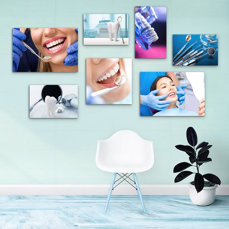 تابلو شاسی بکلیت طرح لبخند و دندان پزشکی مدل SH-935 مجموعه 7 عددی