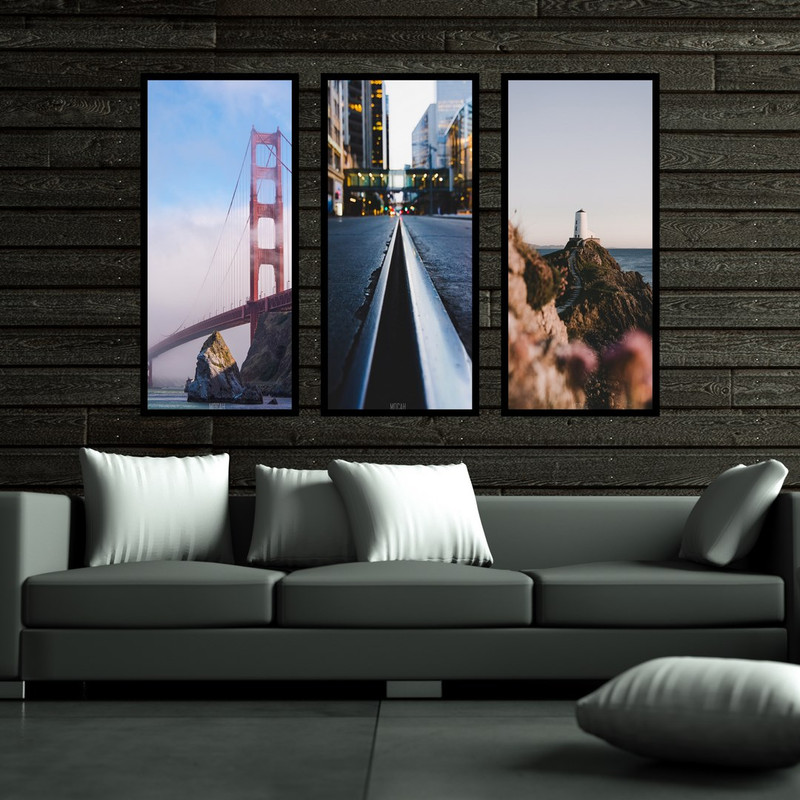 تابلو بکلیت طرح منظره شهری مدل B-527 مجموعه 3 عددی