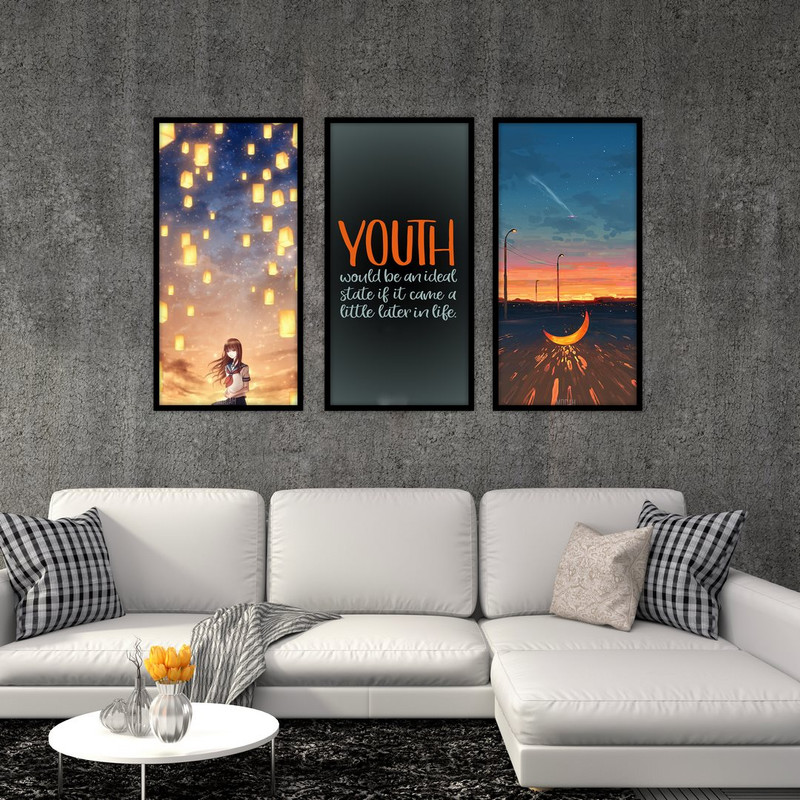 تابلو بکلیت طرح جمله انگیزشی مدل B-525 مجموعه 3 عددی