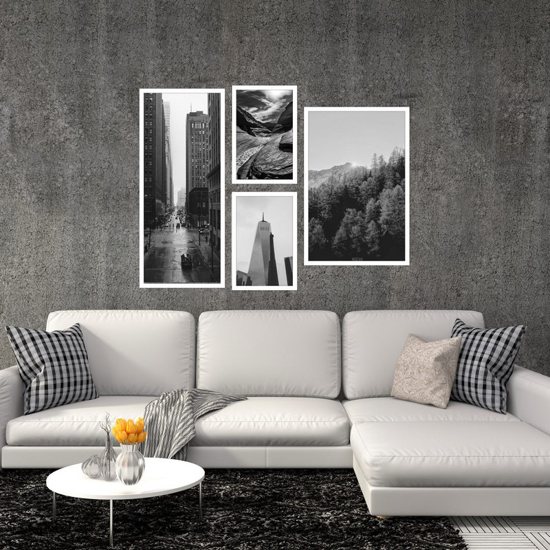 تابلو بکلیت طرح منظره طبیعت و برج مدل W-455 مجموعه 4 عددی