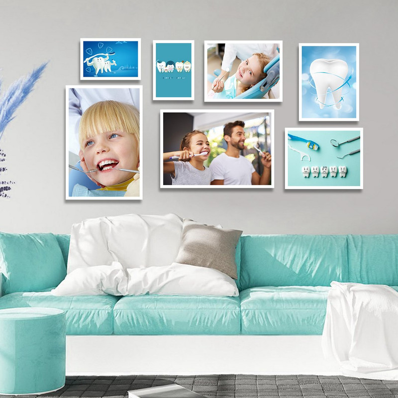 تابلو بکلیت طرح سلامت دندان و مطب دندانپزشکی مدل W-1323 مجموعه 7 عددی
