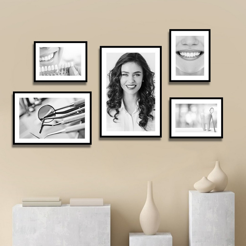تابلو بکلیت طرح سلامت دندان و مطب دندانپزشکی مدل B-1320 مجموعه 5 عددی