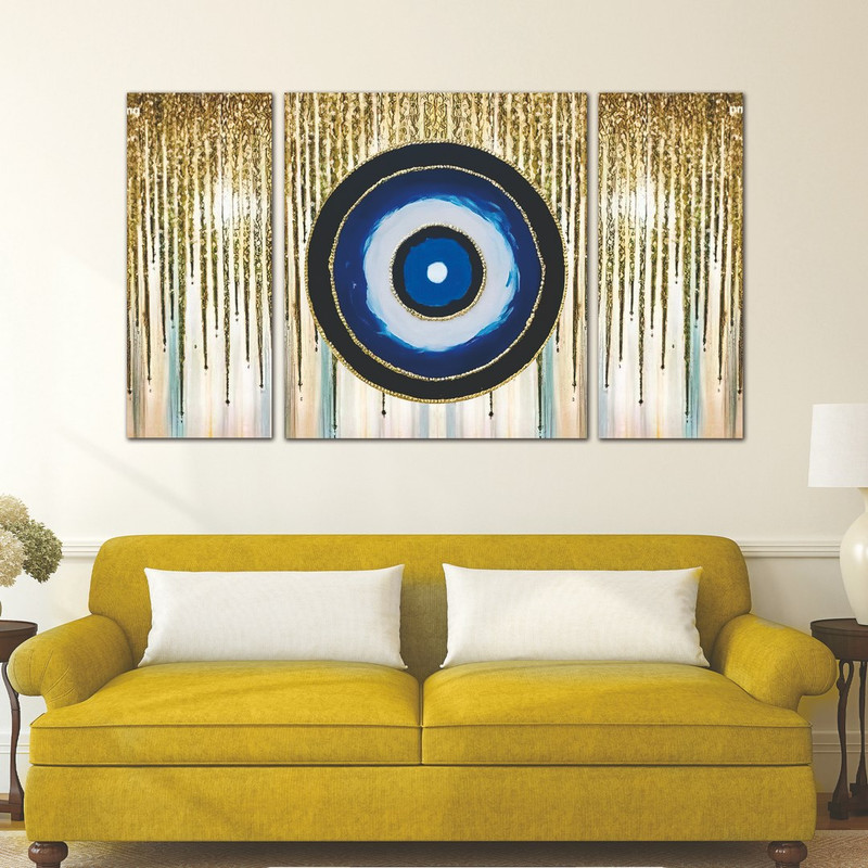 تابلو شاسی بکلیت طرح چشم نظر مدل SH-456 مجموعه 3 عددی