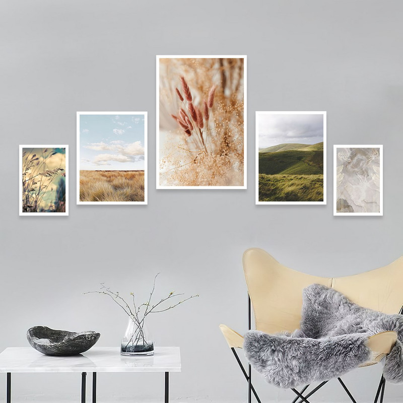 تابلو بکلیت مدل طرح مزرعه گل نی W-1040  مجموعه 5 عددی