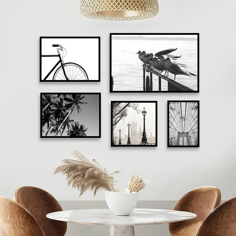 تابلو بکلیت مدل طرح پرنده و دوچرخه و پل B-1022  مجموعه 5 عددی