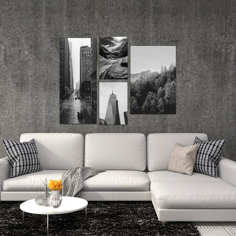 تابلو شاسی بکلیت طرح منظره طبیعت و برج مدل SH-455 مجموعه 4 عددی