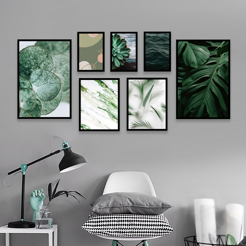 تابلو بکلیت مدل طرح برگ انجیری و برگ سبز B-1080 مجموعه 7 عددی