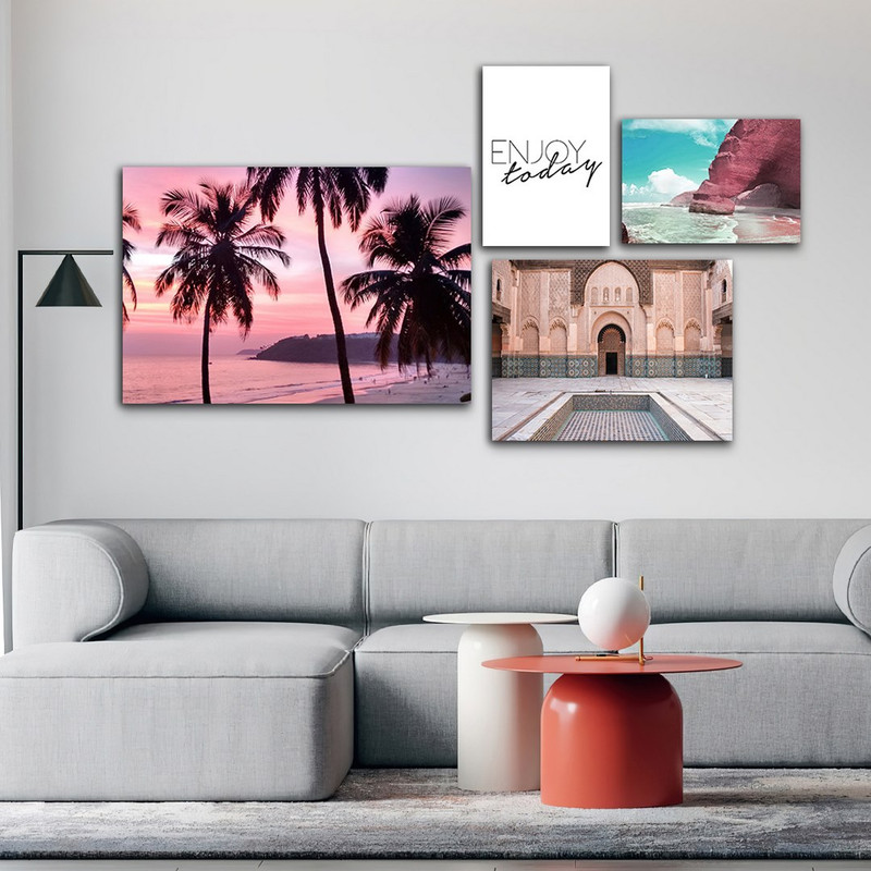 تابلو شاسی بکلیت طرح طبیعت و جمله انگیزشی  مدل SH-849 مجموعه 4 عددی