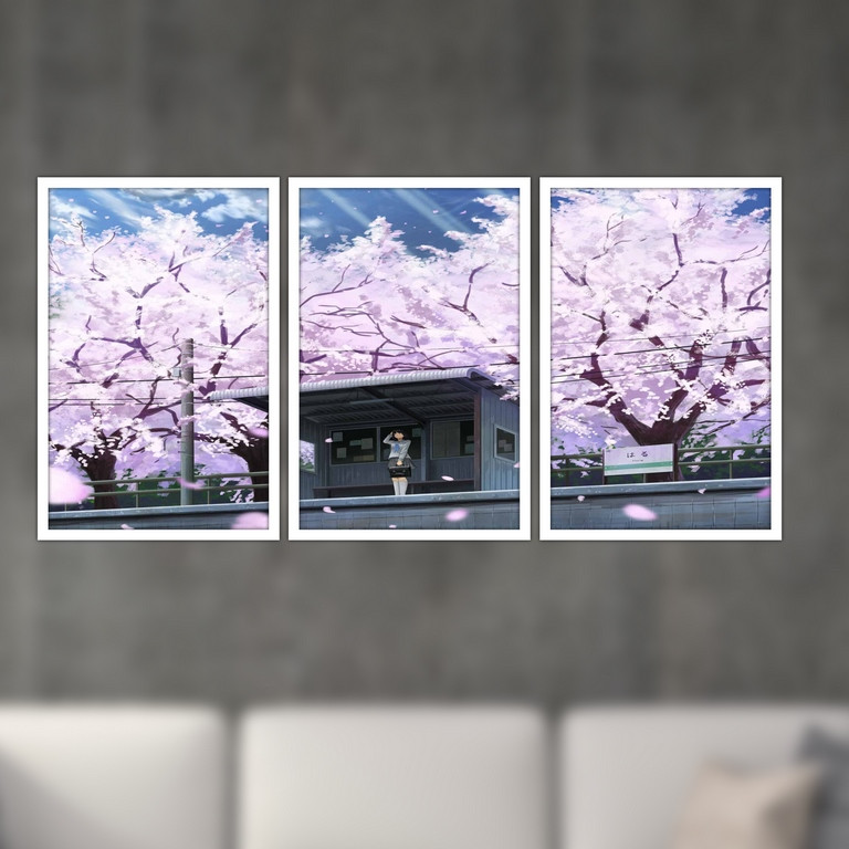 تابلو بکلیت طرح شکوفه گیلاس مدل W-S4740 مجموعه 3 عددی