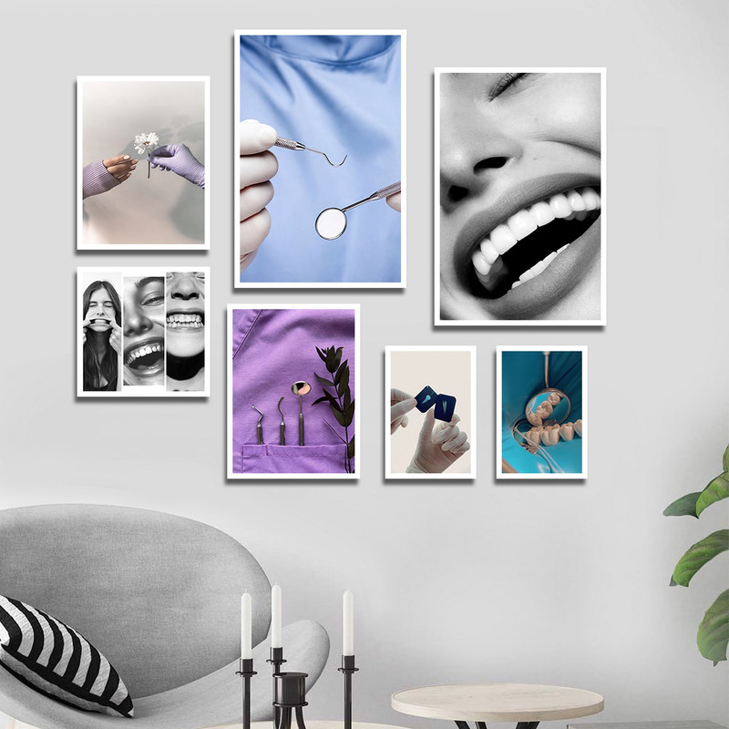 تابلو بکلیت طرح لبخند و دندانپزشکی مدل W-1775 مجموعه 7 عددی