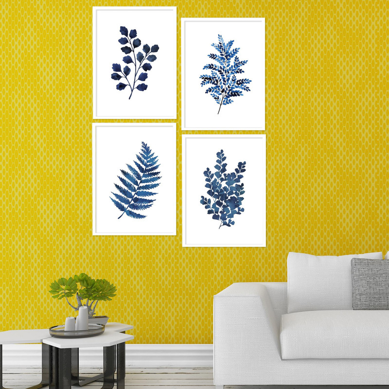 تابلو بکلیت طرح دکوراتیو برگ مدل W-610 مجموعه 4 عددی 