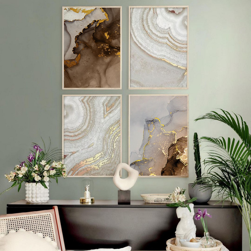 تابلو بکلیت طرح دکوری مدرن رزین مدل W-567 مجموعه 4 عددی