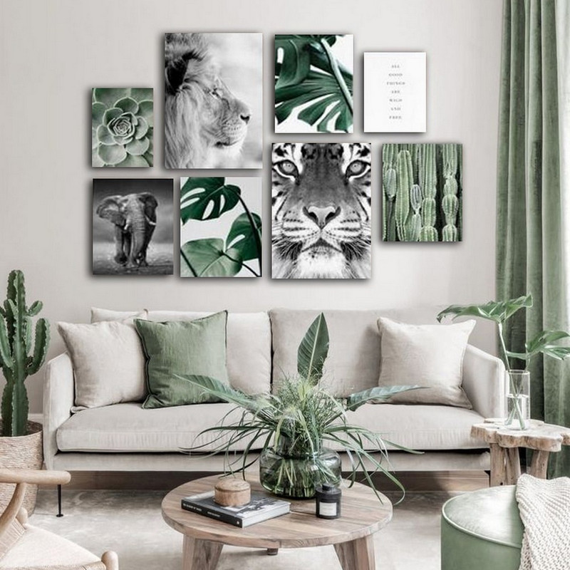 تابلو شاسی بکلیت طرح برگ انجیری و حیات وحش مدل SH-560 مجموعه  8 عددی