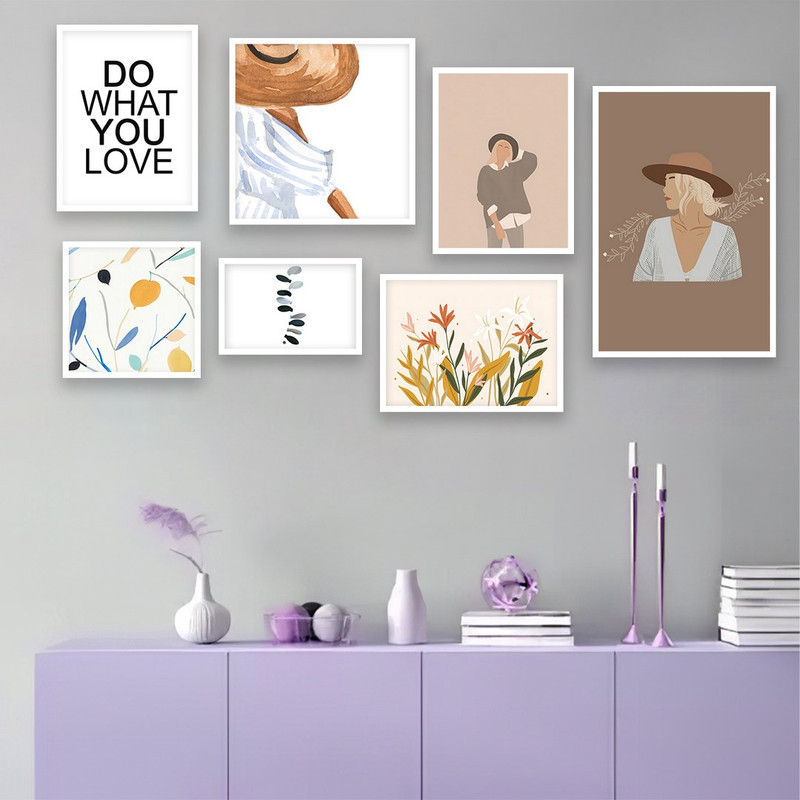 تابلو بکلیت مدل طرح نقاشی مینیمال W-943  مجموعه 7 عددی