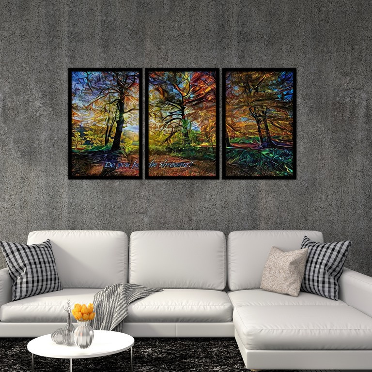 تابلو بکلیت طرح جنگل پاییزی مدل B-S4807 مجموعه 3 عددی