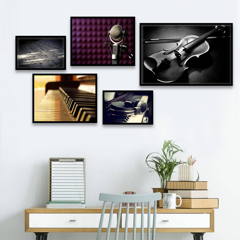 تابلو بکلیت طرح آلات موسیقی مدل B-814 مجموعه 5 عددی