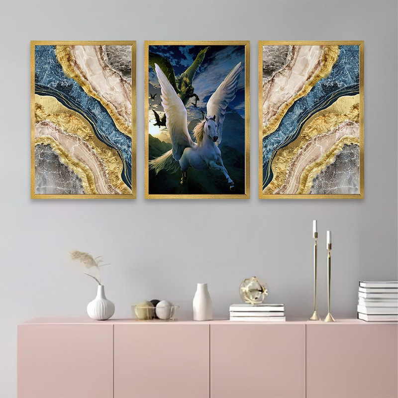 تابلو بکلیت طرح رزین یونیکورن مدل T-791 مجموعه 3 عددی