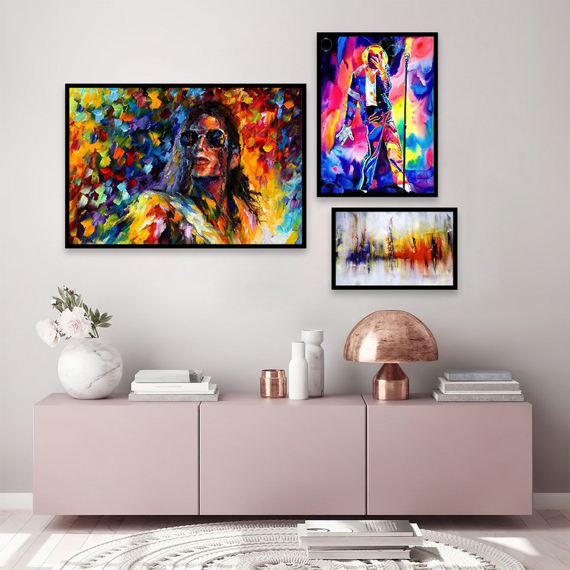 تابلو بکلیت طرح خواننده و نقاشی اکپرسیونیسم مدل B-786 مجموعه 3 عددی
