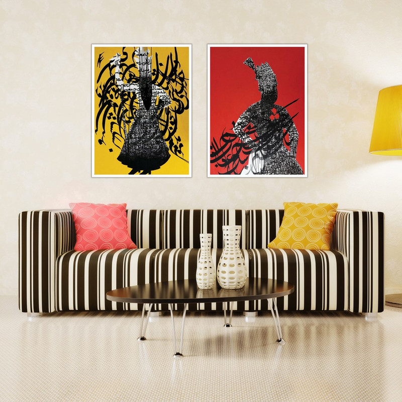 تابلو بکلیت طرح دکوراتیو خوشنویسی مدل w-474 مجموعه 2 عددی