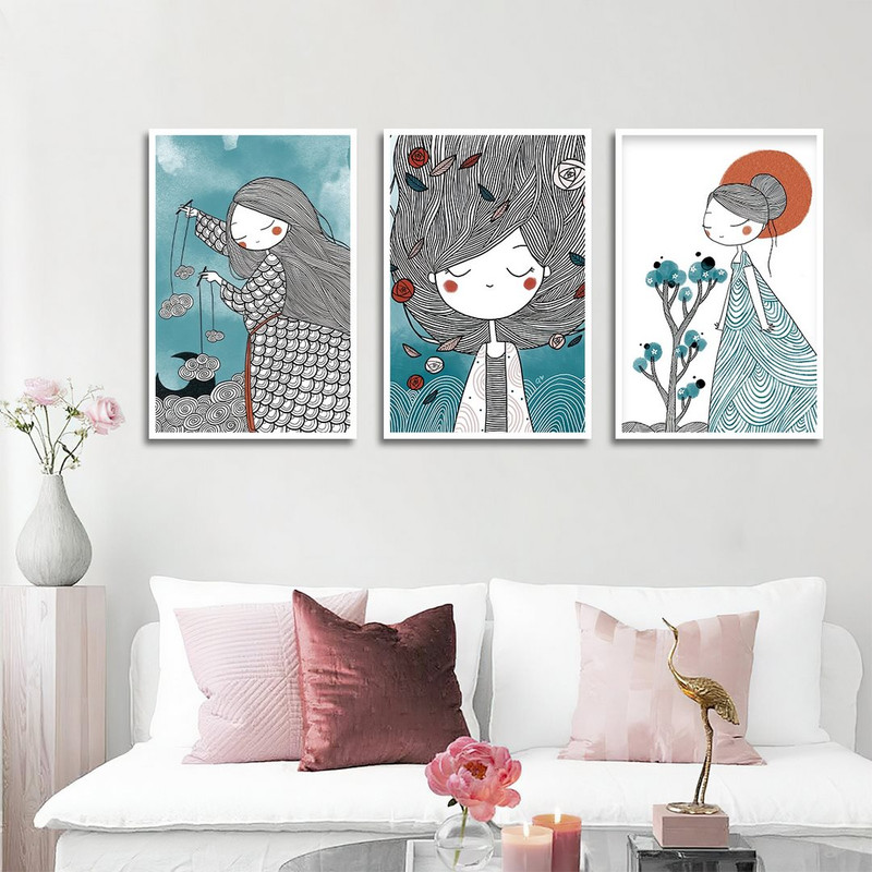 تابلو بکلیت طرح نقاشی دکوراتیو مدرن سبک کوبیسم مدل W-1405 مجموعه 3 عددی