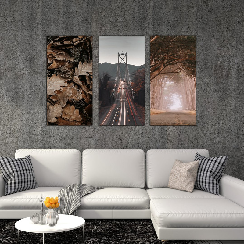 تابلو شاسی بکلیت طرح منظره شهری مدل SH-507 مجموعه 3 عددی