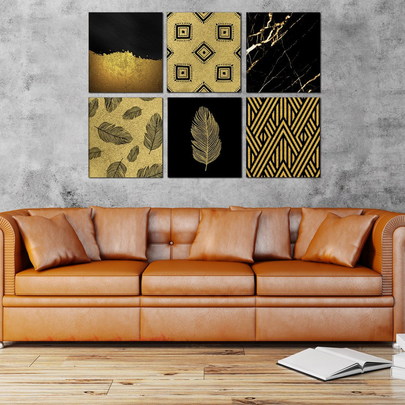 تابلو شاسی بکلیت طرح دکوراتیو پر مدرن مدل SH-407 مجموعه 6 عددی