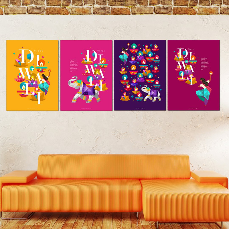 تابلو شاسی بکلیت طرح مدرن و فانتزی مدل SH-412 مجموعه 4 عددی