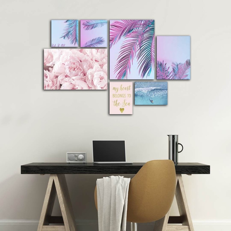 تابلو شاسی بکلیت طرح آرامش و برگ و گل مدل SH-406 مجموعه 7 عددی