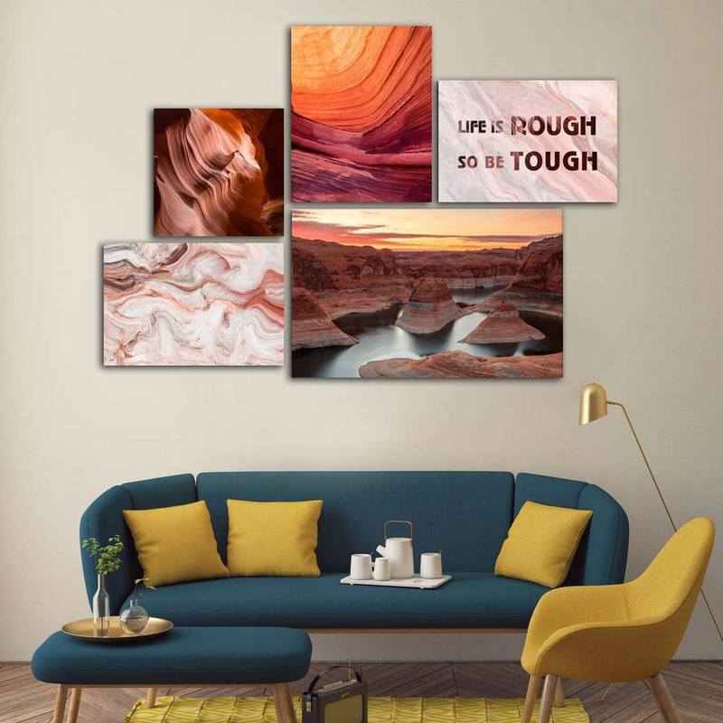 تابلو شاسی بکلیت طرح صحرا مدل SH-402 مجموعه 5 عددی