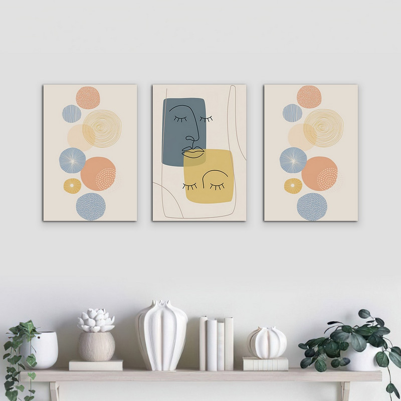 تابلو شاسی بکلیت طرح مینیمال گوی و نقاب مدل SH-989 مجموعه 3 عددی