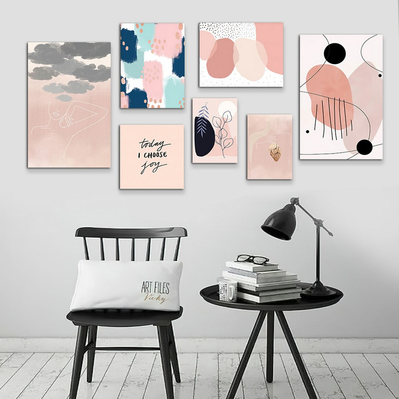 تابلو شاسی بکلیت طرح نقاشی مینیمال سبک نو مدل SH-974 مجموعه 7 عددی