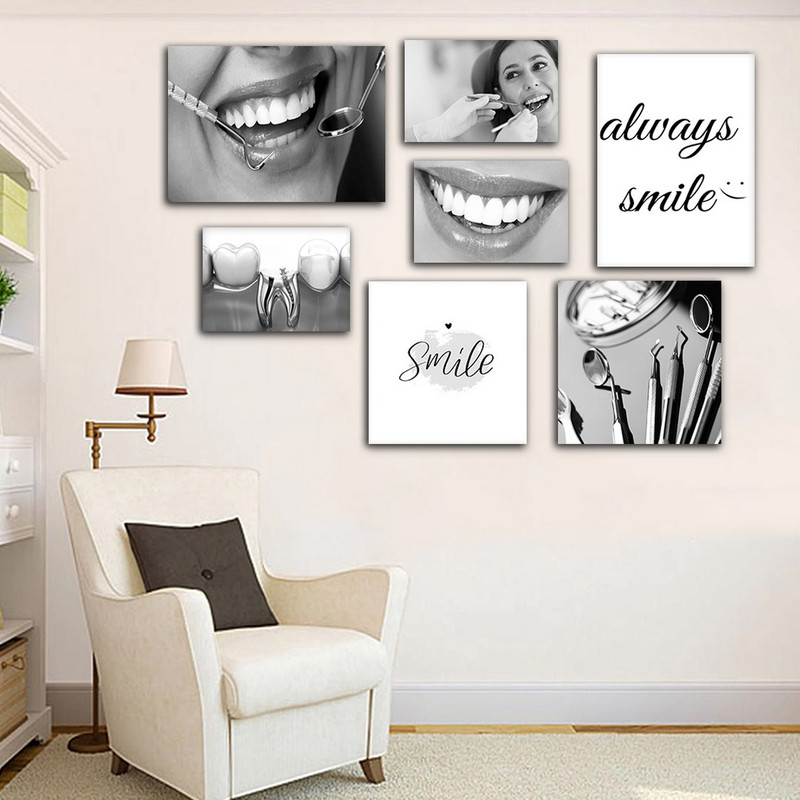 تابلو شاسی بکلیت طرح لبخند دندان پزشکی مدل SH-908 مجموعه 7 عددی