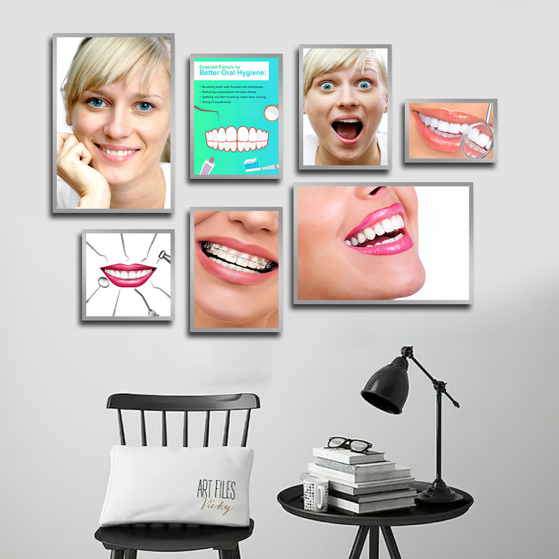 تابلو بکلیت طرح لبخند و دندانپزشکی مدل SI-1581 مجموعه 7 عددی