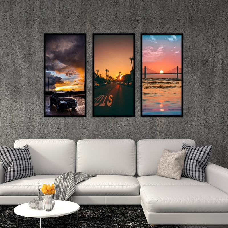 تابلو بکلیت طرح غروب دل انگیز مدل B-524 مجموعه 3 عددی