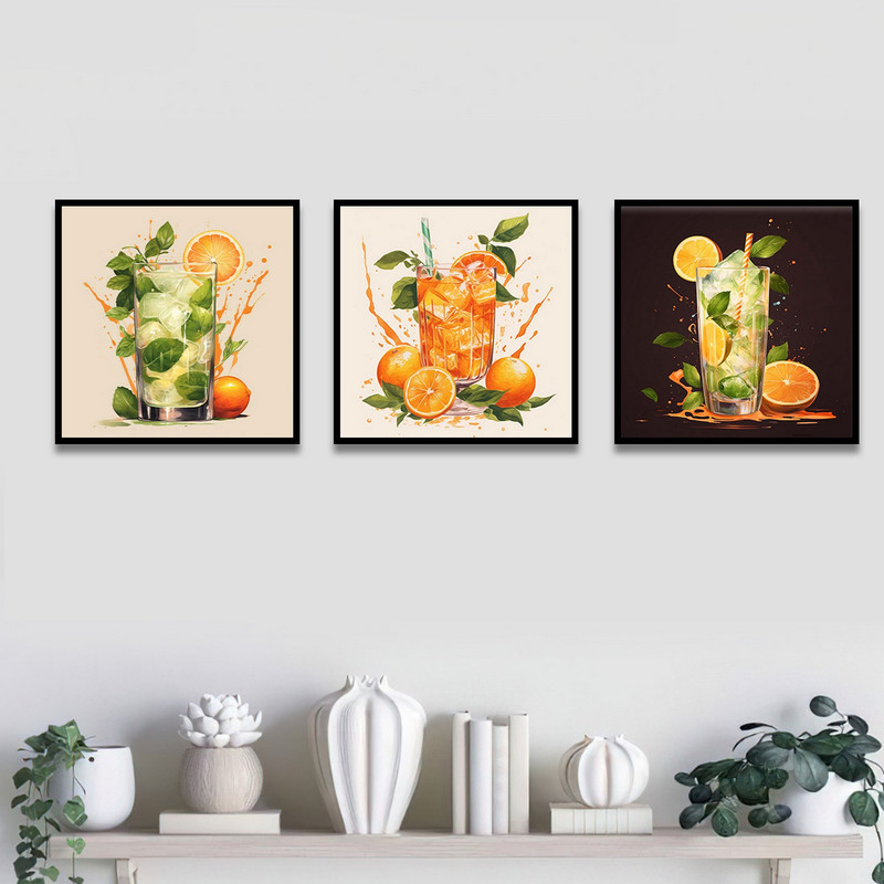 تابلو بکلیت طرح مدرن آبمیوه مدل B-1744 مجموعه 3 عددی