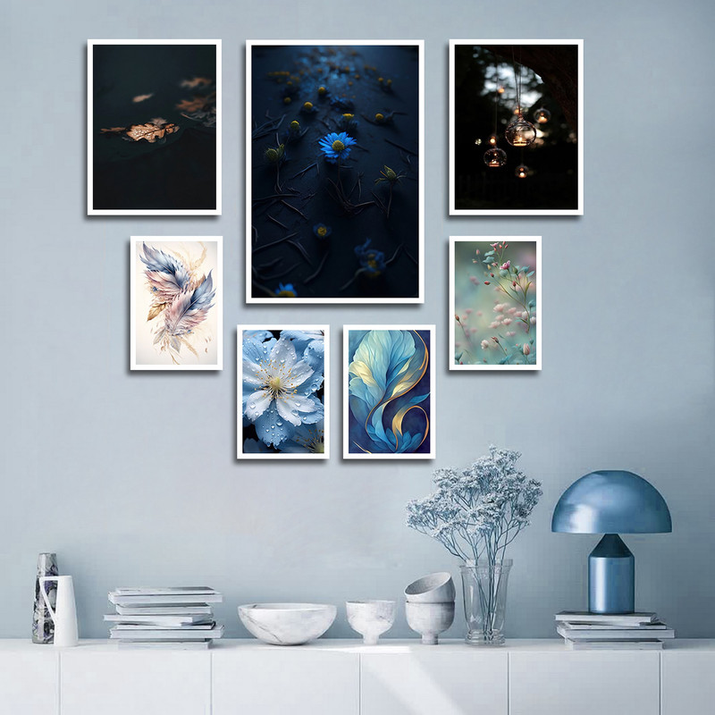 تابلو بکلیت طرح مدرن پر و طبیعت مدل W-1674 مجموعه 7 عددی