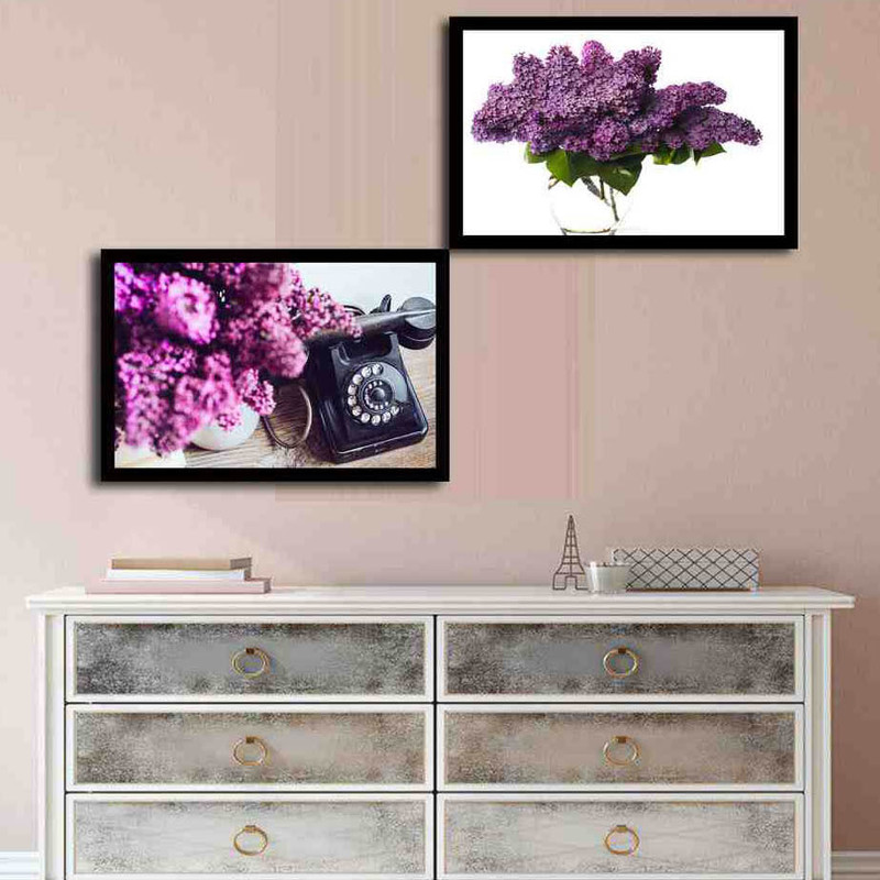 تابلو بکلیت طرح گل مدل دکوراتیو B-208 مجموعه 2 عددی