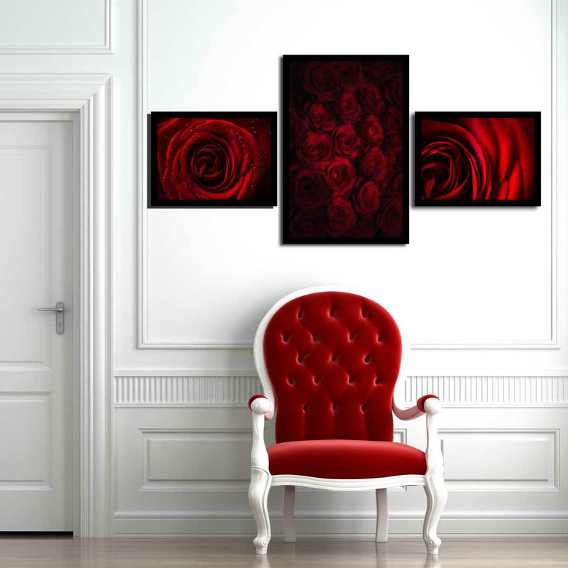 تابلو بکلیت طرح گل رز مدل B-185 مجموعه 3 عددی