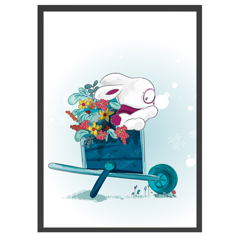 تابلو اتاق کودک و نوزاد بکلیت طرح خرگوش مدل B-260