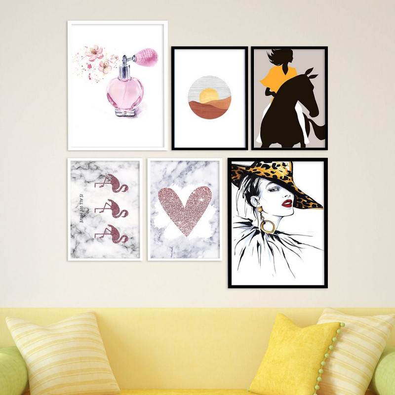 تابلو بکلیت طرح نقاشی مدرن مدل دکوراتیو 380 مجموعه 6 عددی