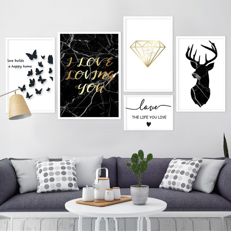 تابلو بکلیت طرح عشق LOVE مدل دکوراتیو W-382 بسته 5 عددی