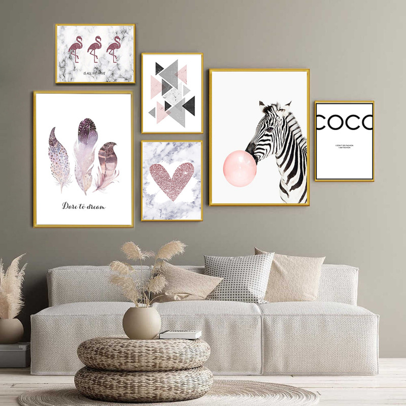 تابلو بکلیت طرح فشن کوکو مدل دکوراتیو T-287 مجموعه 6 عددی