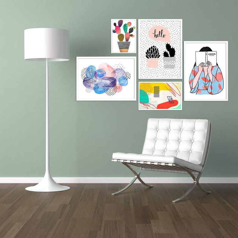 تابلو بکلیت طرح نقاشی مدرن مدل دکوراتیو W-399 مجموعه 5 عددی