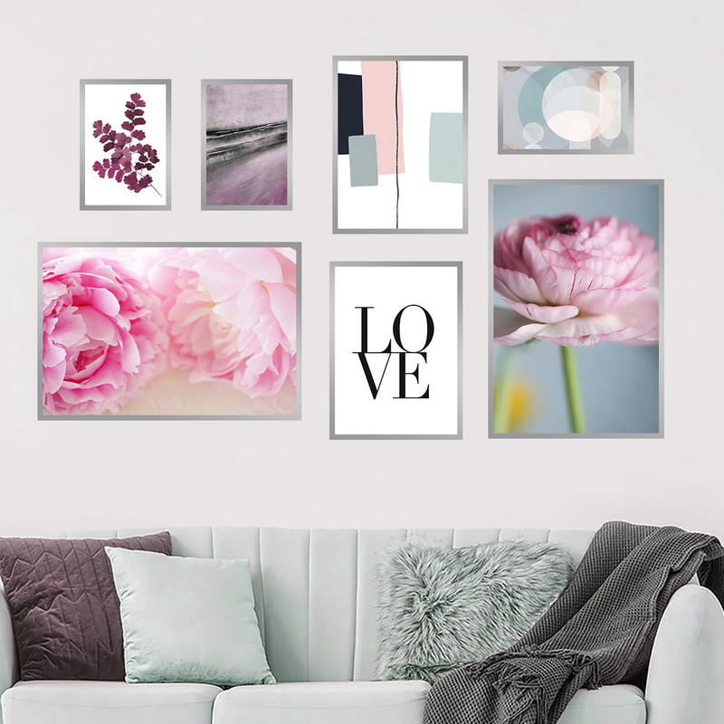 تابلو بکلیت مدل طرح گل صورتی SI-976 مجموعه 7 عددی